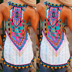 Digital Print Women's Stretch Tank Top - Summer Sleeveless