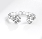 Cute Open-End Cat Footprints Ring