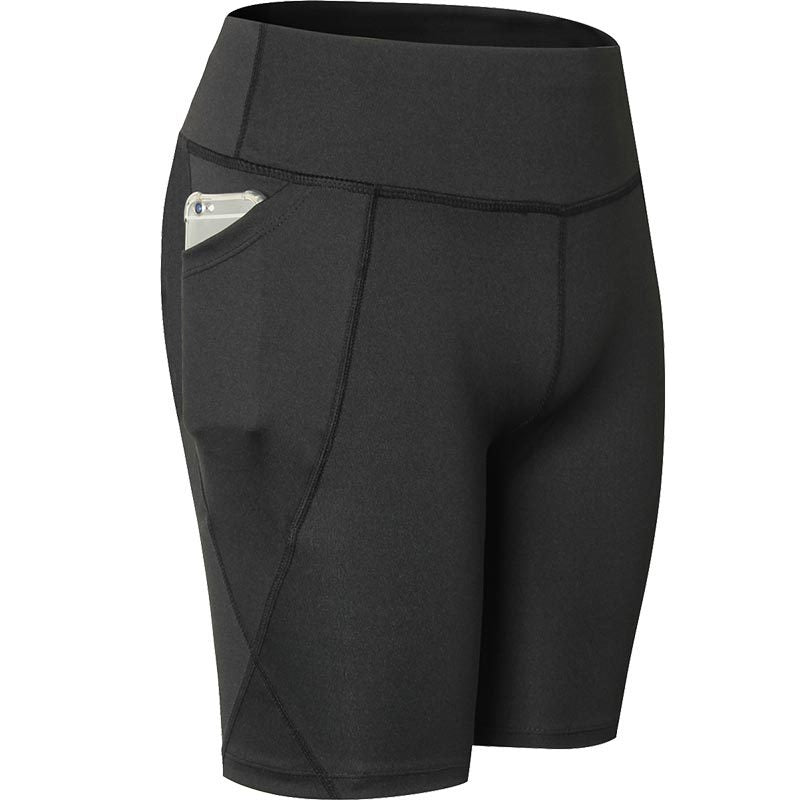 Women's High-Elastic Yoga Shorts with Pockets 2034