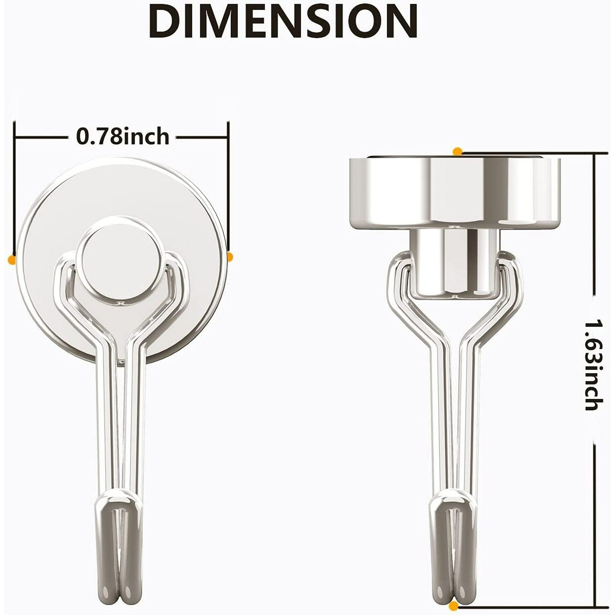 4Pcs 8 Pcs Magnetic Hooks,Heavy Duty 30LBS Neodymium Magnet Hook with Rust Proof for Indoor Outdoor Hanging,Refrige,Grill,Kitchen,Key Holder Silver | Accessory
