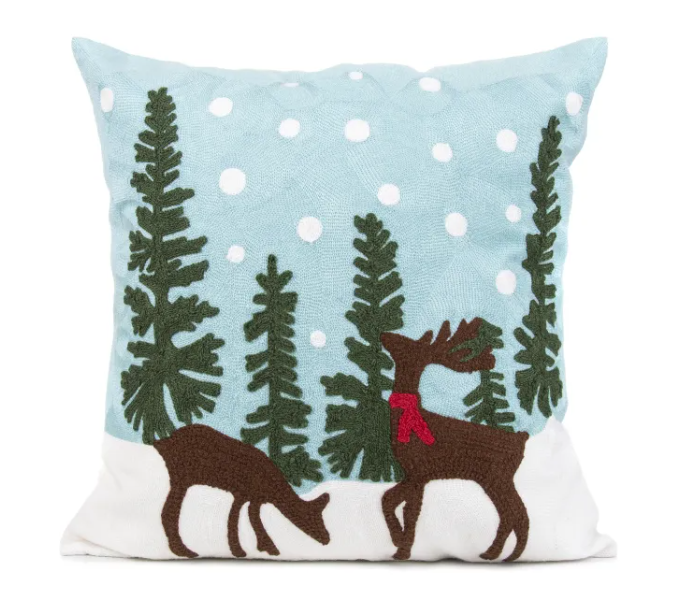 Embroidered Christmas Pillow Cover - Holiday Home Decor