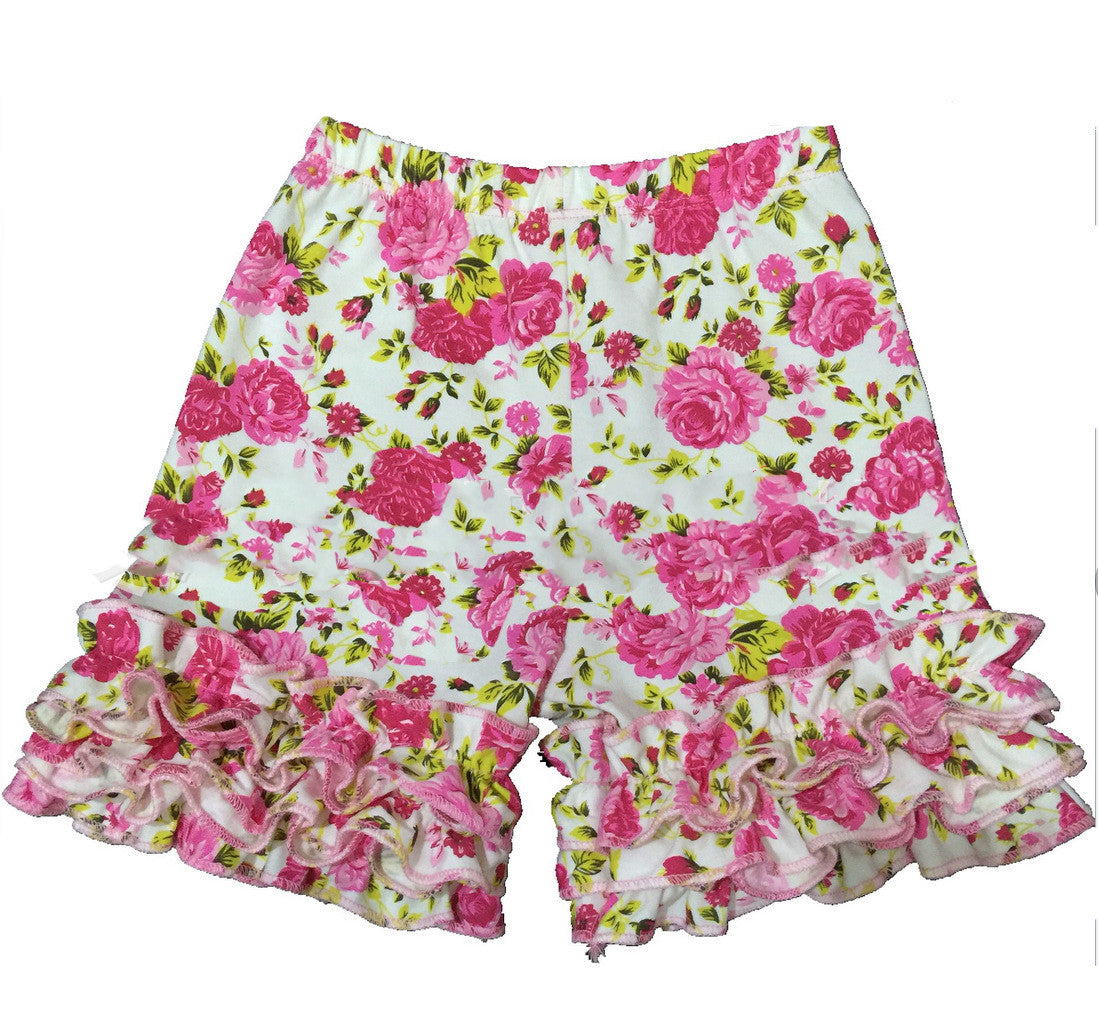 2019 Kids Cotton Ruffle Hem Shorts for Girls