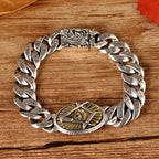 Men's Cross Bracelet with God Eye and Phoenix Pattern | Jewelry