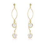 Stylish Cat Eye Stone Earrings - Chic Long Drop Design