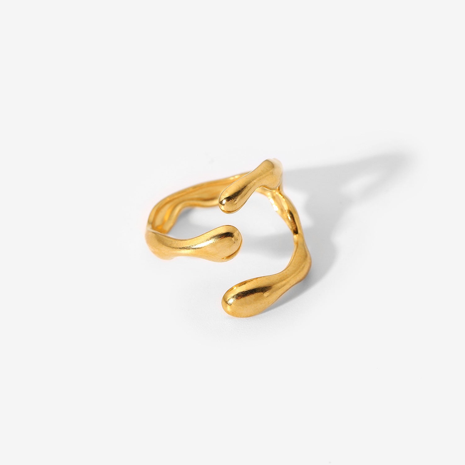 18K Stainless Steel Women's Geometric Cross Ring