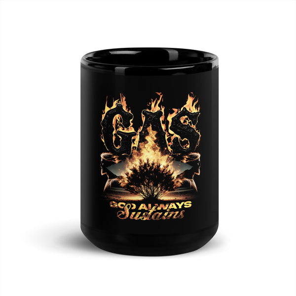 GAS Black Glossy Mug - God Always Sustains