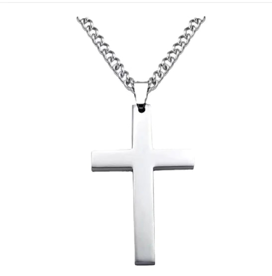 Minimalist Cross Necklace for Men, Jesus Pendant | Christian Jewelry