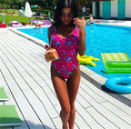 Flamingo Print One-Piece Swimsuit