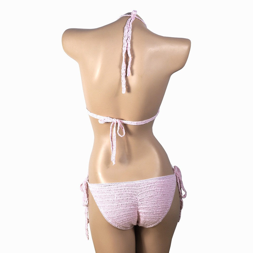 Pink Knitted Cutout Monokini