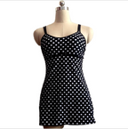 Plus Size Polka Dot Skirted Swim Dress