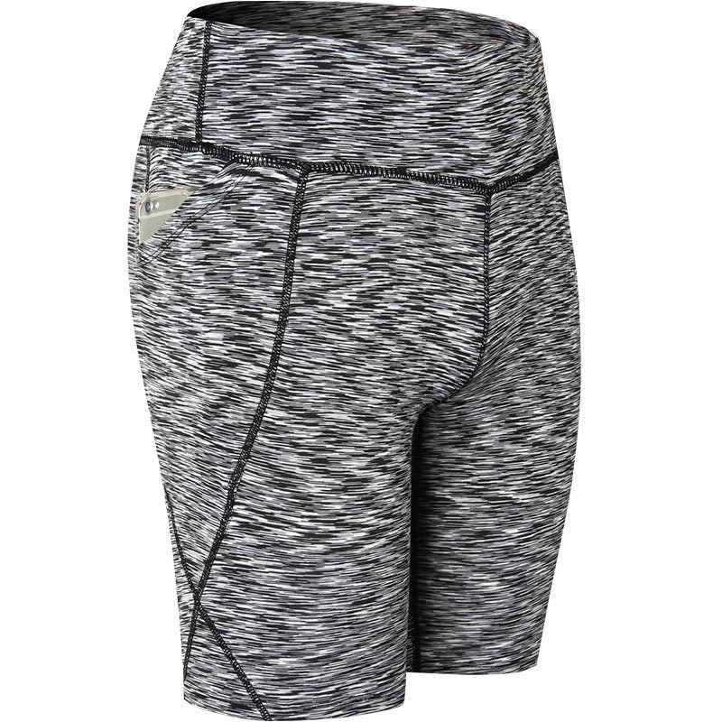 Women's High-Elastic Yoga Shorts with Pockets 2034