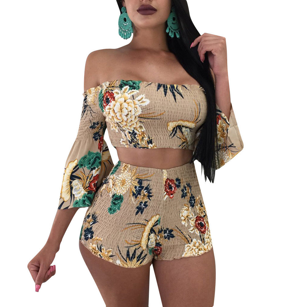 2019 Women's Casual Top and Shorts Beach Set