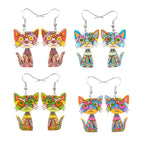 3D Painted Cat Earrings | Jewelry