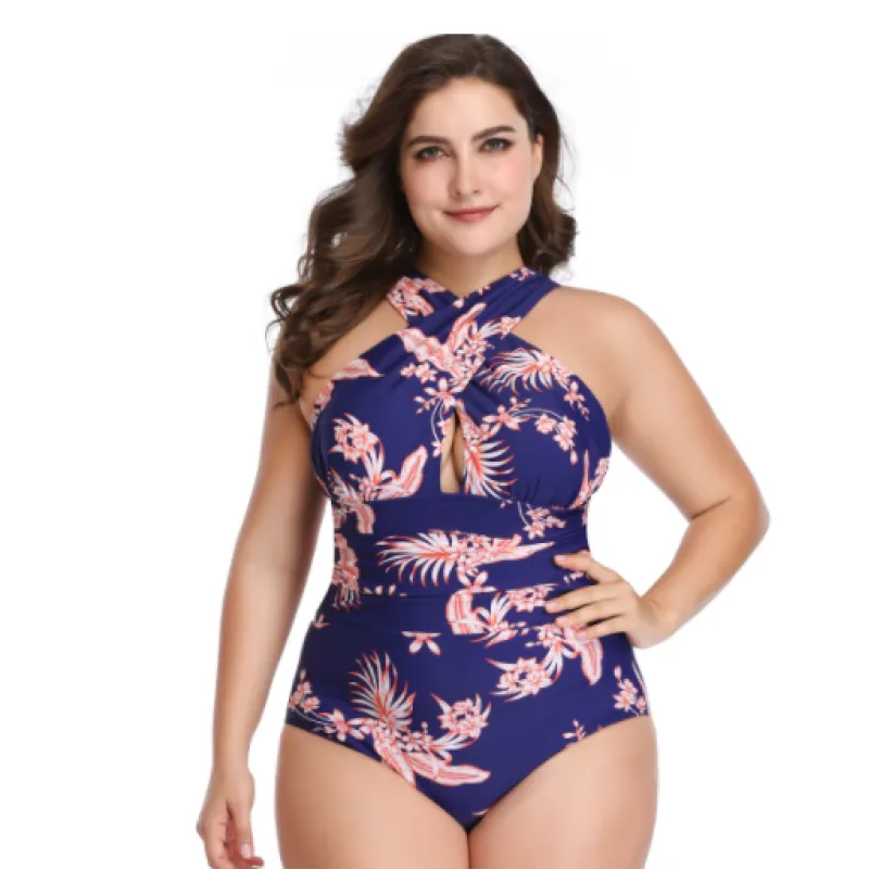 Crossover Front One-Piece Swimsuit