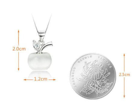 Moonstone Pendant with Cat Eye Apple Necklace | Jewelry
