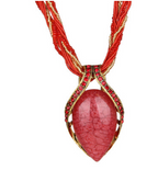 Vintage Bohemian Cat's Eye Crystal Necklace for Women