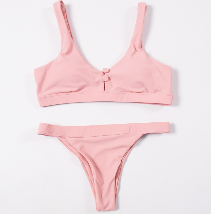 Sexy Low-Waist Solid Color Women's Bikini Set