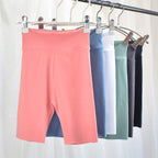 High Waist Elastic Slim Sports Shorts for Girls