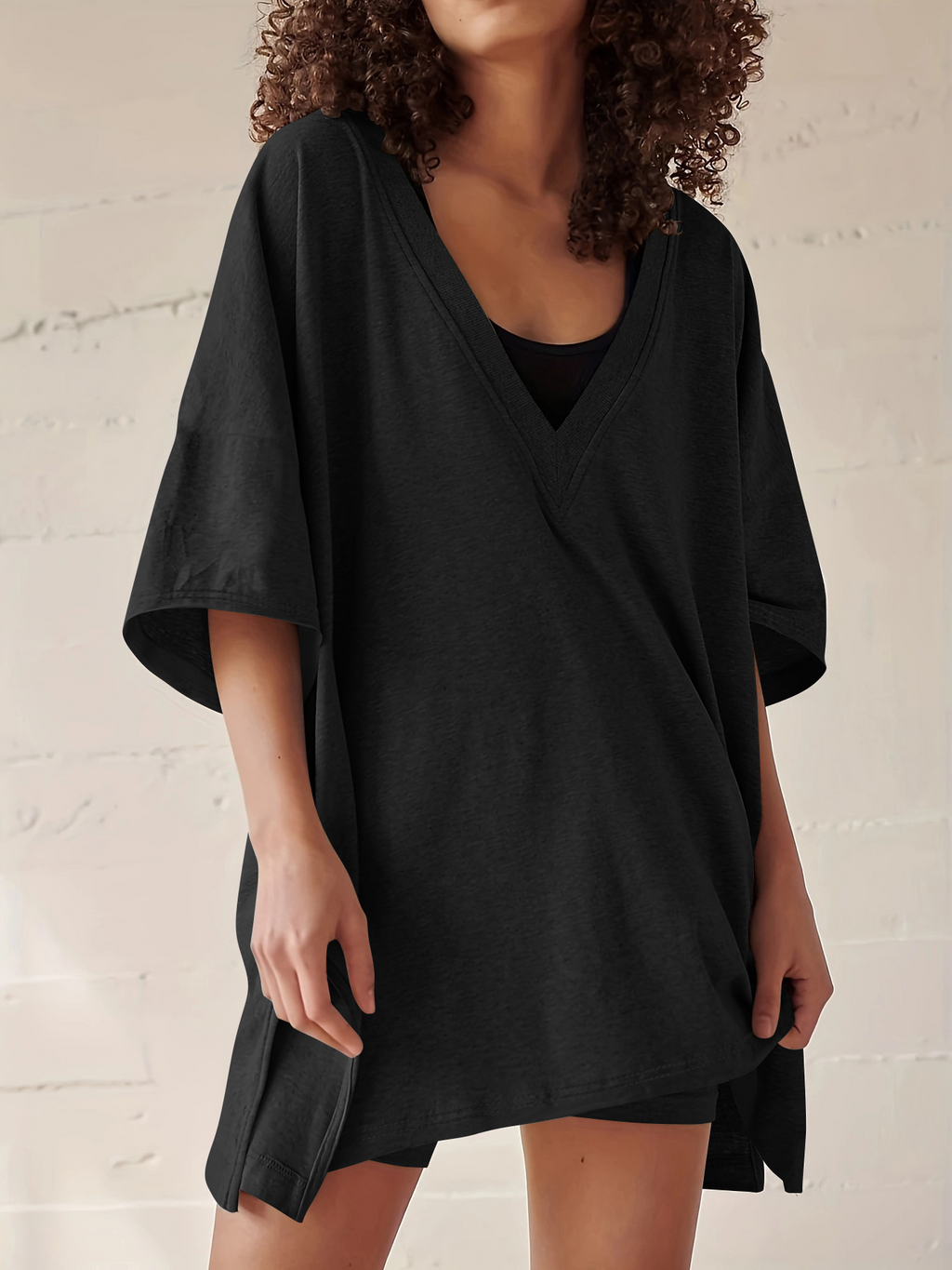 Women's 2-Piece Casual T-Shirt & High-Waist Shorts Set