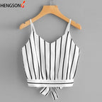 Striped Spaghetti-Strap Camisole Top