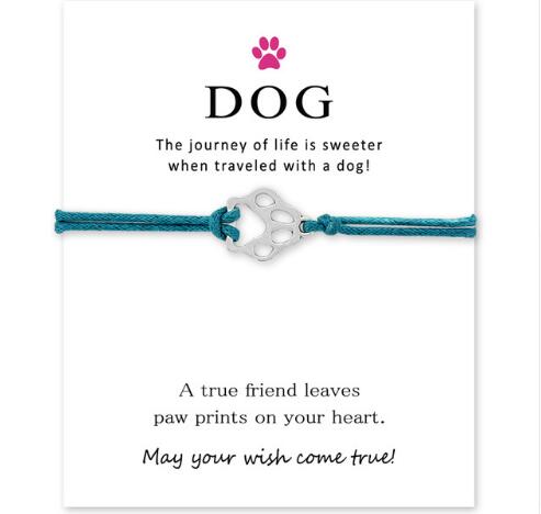 Pet Bracelet with Star and Paw Print Design
