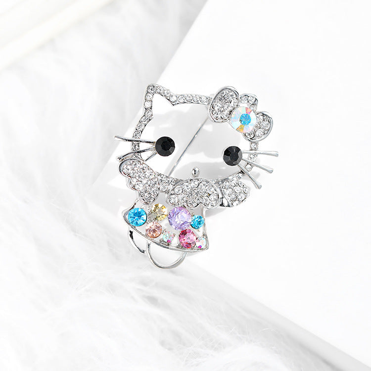 Cute Cat Brooch Fashion Accessory with Pin Coat