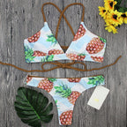 50pcs Women's Bandage Bikinis with Pineapple Print Set