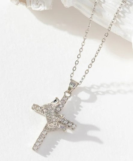 Crown Cross Pendant Necklace | Christian Jewelry