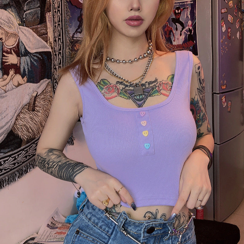 Women's Solid U-Neck Crop Top for Autumn Fashion