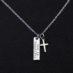 925 Silver Cross Necklace with Square Pendant | Christian Jewelry