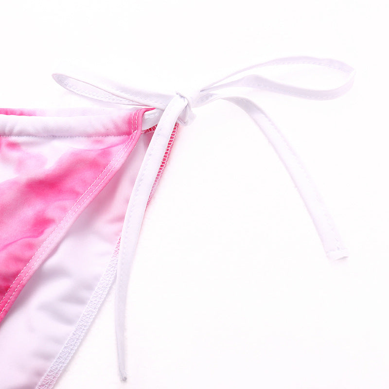 Women's Three-Piece Tie-Dye Bikini Set with Sarong