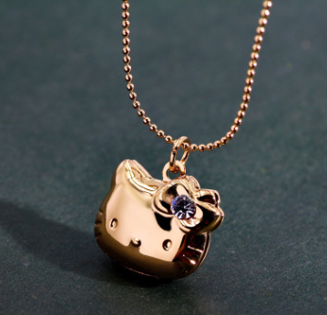KT Hello Kitty Cat Pendant Necklace
