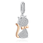 Silver Cat Charm for DIY Jewelry
