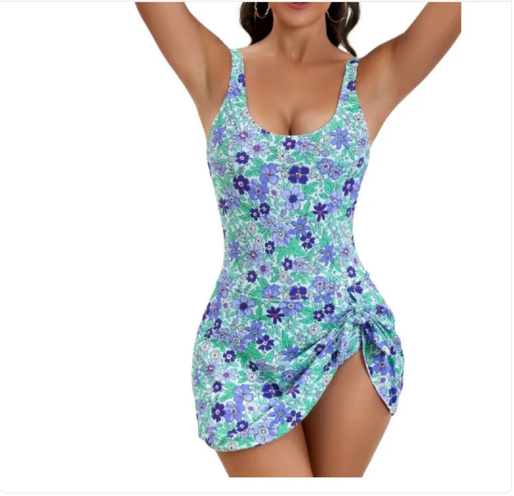 Sporty Skirted One-Piece Swim Dress