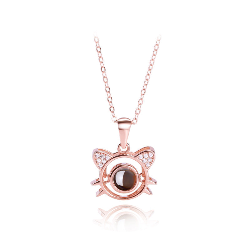 Cat Projection Pendant Necklace