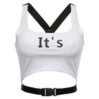 Letter Print Crop Top Tank for Women
