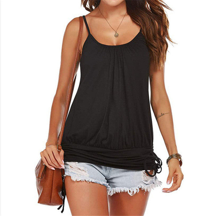 Summer Women's Casual Tank Top with Adjustable Strings