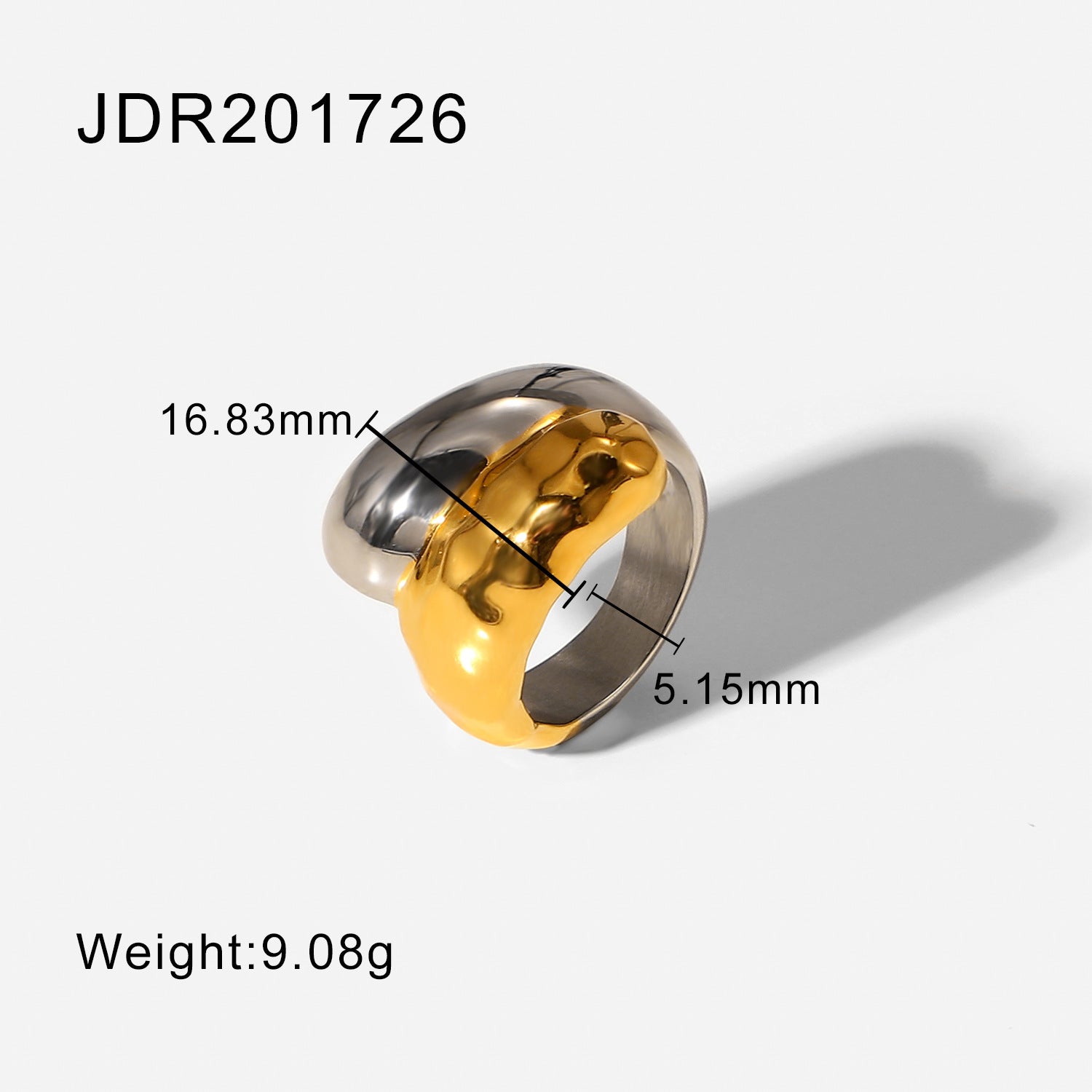 High Polished Stainless Steel Punk Connection Cross Ring