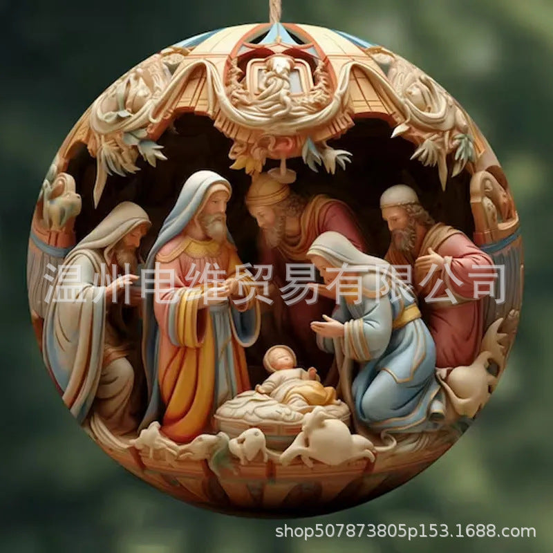 3D Acrylic Nativity Christmas Ornament for Home Decor | Holiday Decor