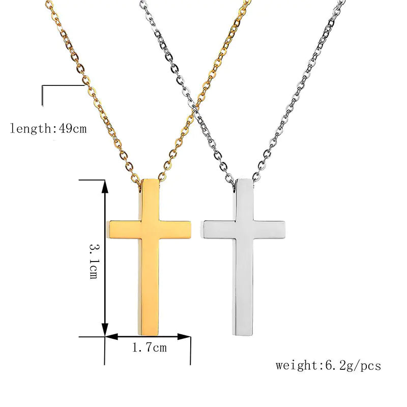 Stainless Steel Cross Necklace with Custom Engraving | Christian Jewelry