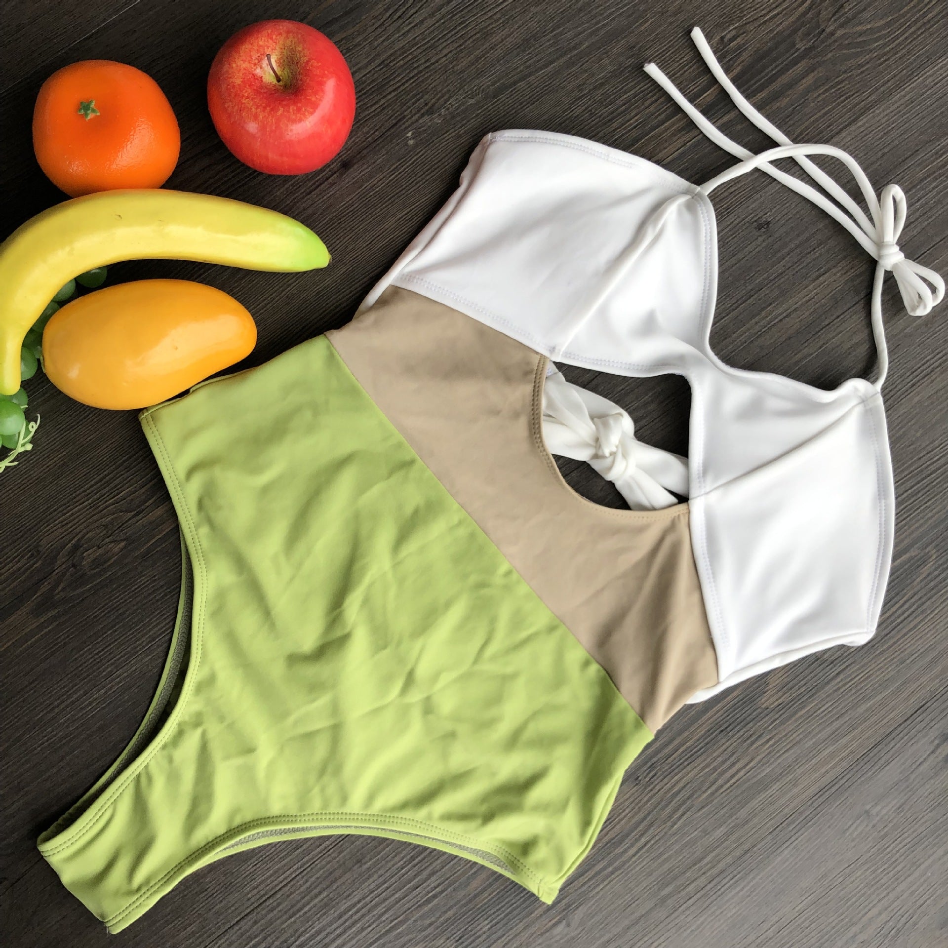 Womens Cutout Colorblock One-Piece Swimsuit