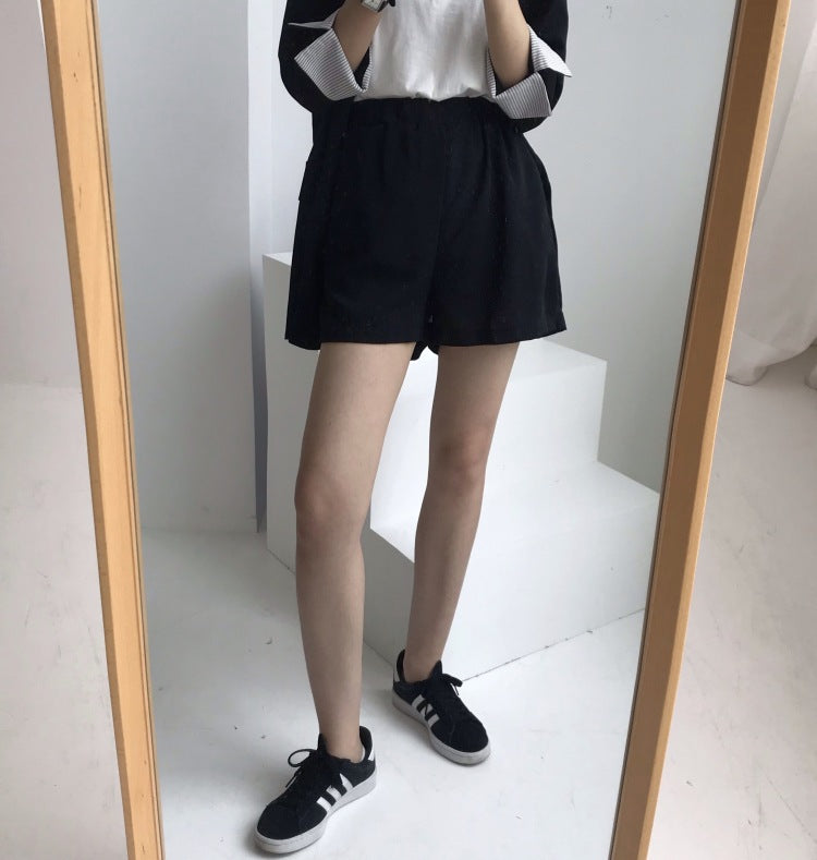 2020 Women's Thin Striped Sleeve Blazer and Shorts Set