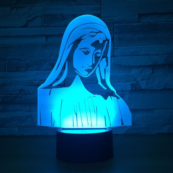 Colorful 3D Night Light - Jesus and Virgin Mary | Christian Home Decor