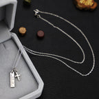 925 Silver Cross Necklace with Square Pendant | Christian Jewelry