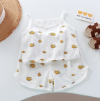 Girls Summer Clothes Sets New Baby Sleeveless Tops Shorts 2 Pieces Suit Girls