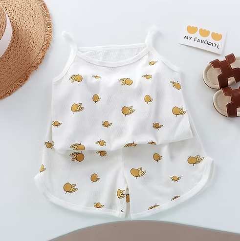 Girls Summer Clothes Sets New Baby Sleeveless Tops Shorts 2 Pieces Suit Girls