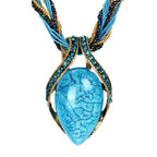 Vintage Bohemian Cat's Eye Crystal Necklace for Women