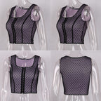 Sexy Women's Lace Point Bandage Crop Top