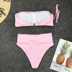 Heart Print High-Waisted Bikini Set
