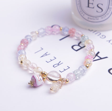 Trendy Summer Cat's Eye Crystal Bracelet for Girls